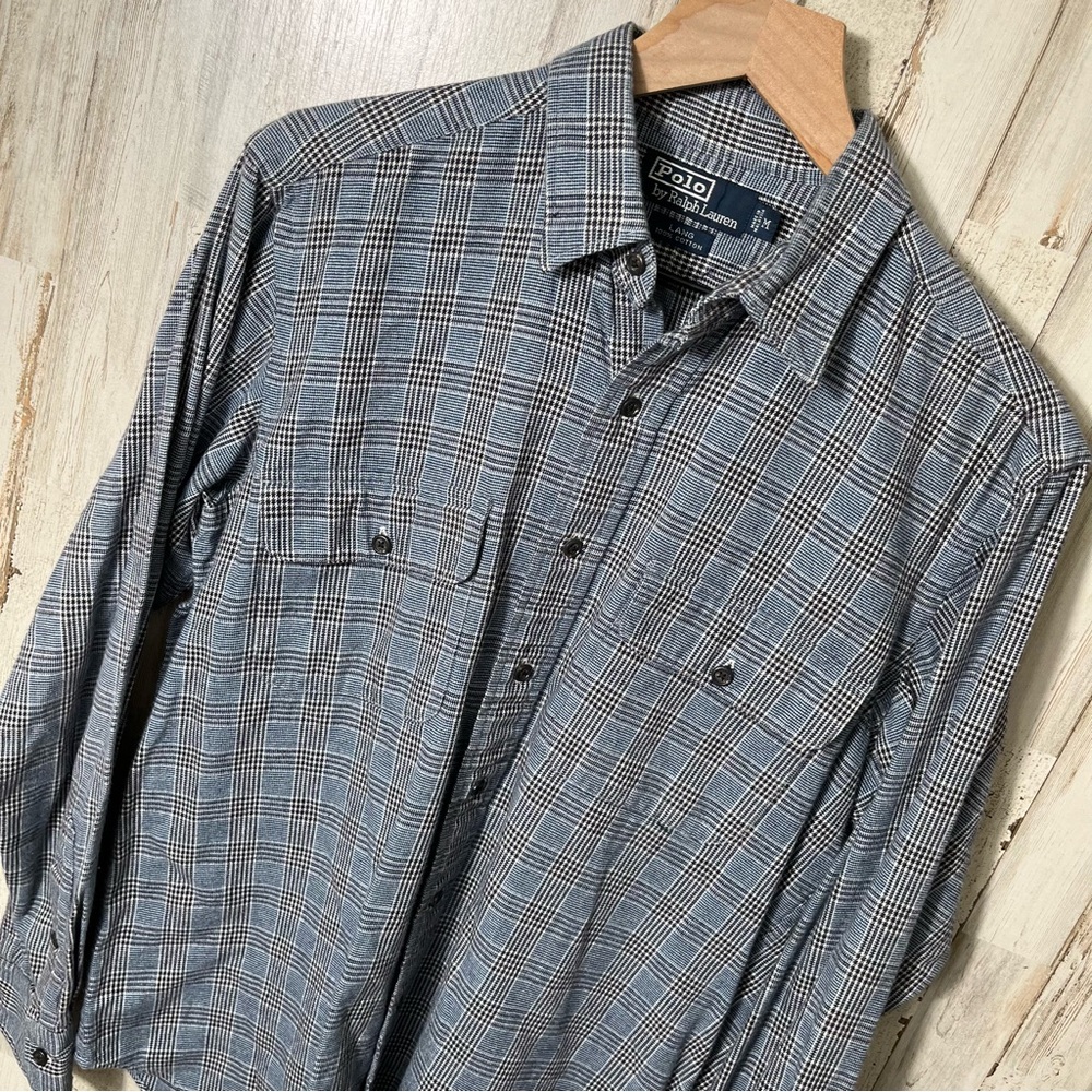 Polo Ralph Lauren Plaid Long Sleeve Button Up Shirt Flannel‎ Lang Mens Medium